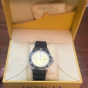 Invicta Yellow Dial Black Strap Watch